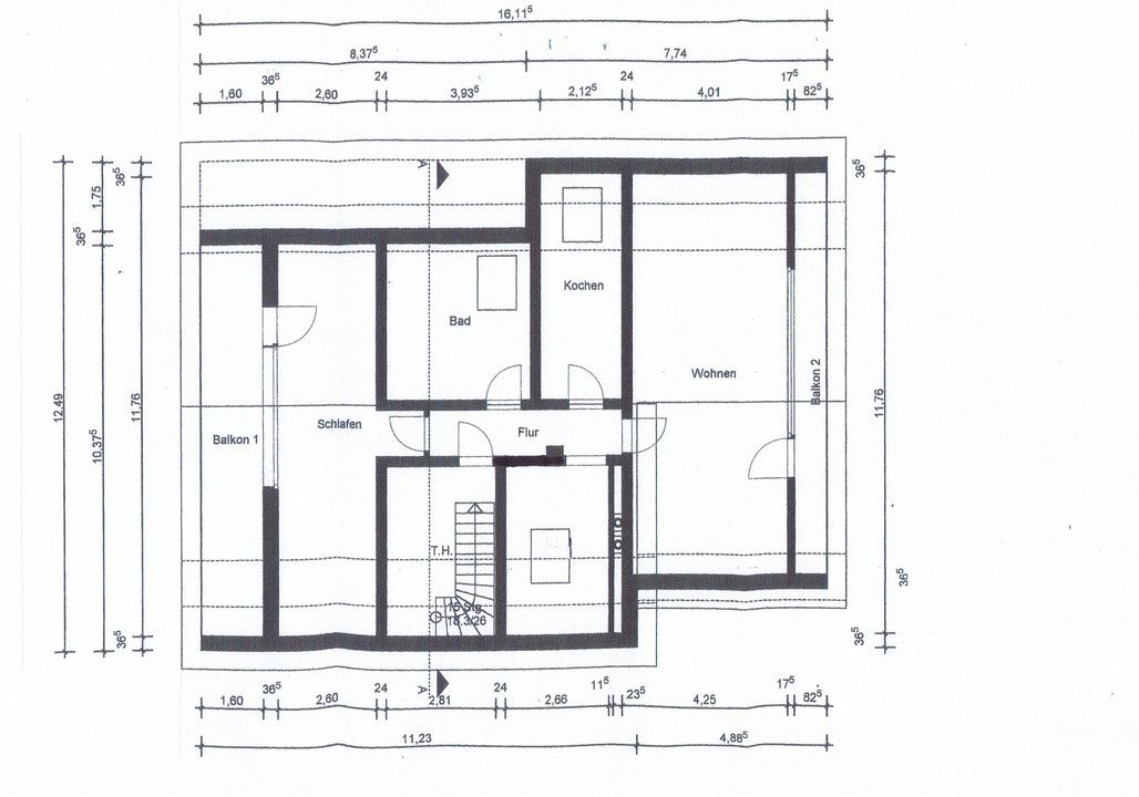 Grundriss 3-Zimmer